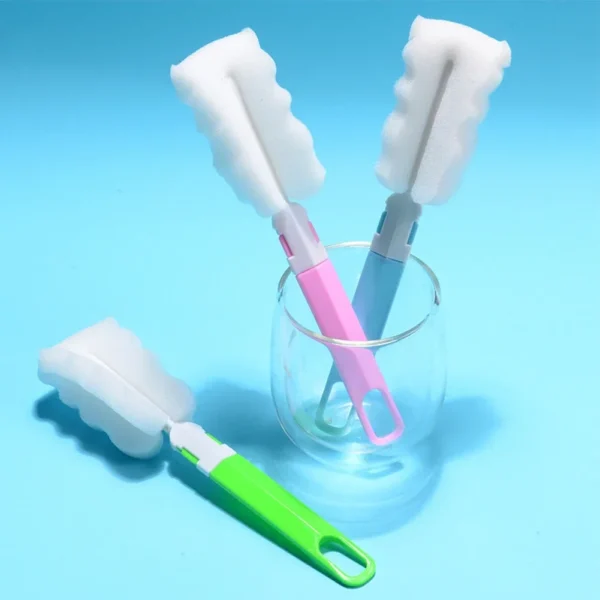 Sponge Handle Brush Foam Bottle Cup Glass Kitchen Car Baby Bottle Cleaning Baby Bottles, Water Bottles, Glass, Cups, Mugs - Image 6